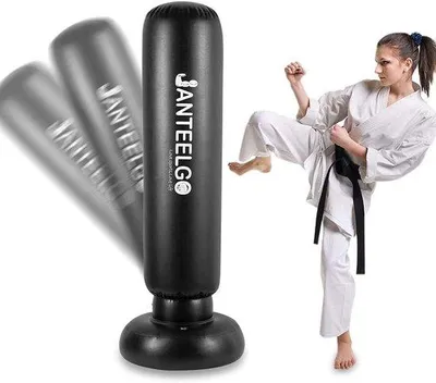 Productafbeelding van Famanu opblaasbare bokszak voor kinderen en volwassenen, 150 cm - Boksuitrusting - Gemaakt van 4 mm dik PVC