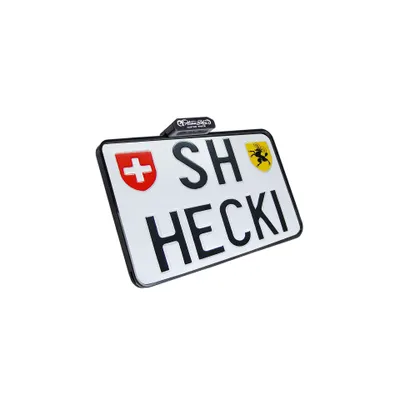 Produktbild von HeinzBikes SLIP INN Kennzeichenhalter inkl. Kennzeichenbeleuchtung, schwarz, Schweizer Ausführung f