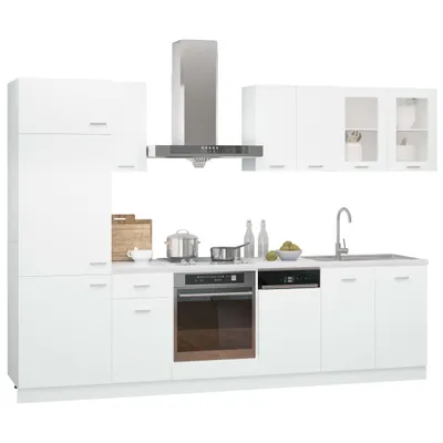 Produktbild von 8-tlg. Küchenzeile Lyon Weiß Holzwerkstoff