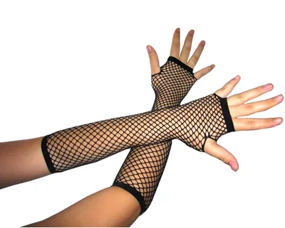Produktbild von Fingerloser Netz-Handschuhe lange Abendhandschuhe Party-Handschuhe Armstulpen in schwarz