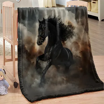 Productafbeelding van Zachte Fleece Dekbed met Paardmotief 180x220cm