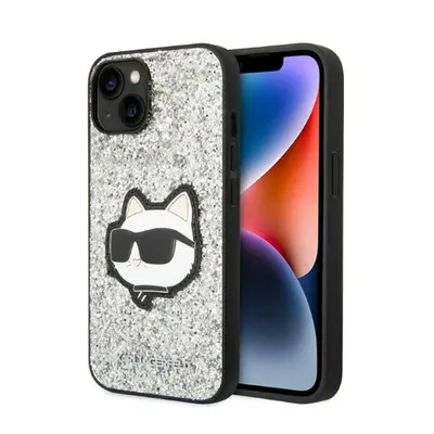 Immagine prodotto di Karl Lagerfeld Klhcp14Sg2Cps Custodia rigida per Iphone 14 / 15 / 13 6,1 Srebrny/Argento Glitter Choupette Patch