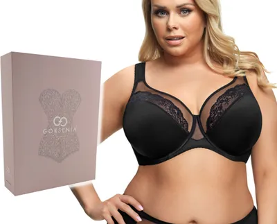 Produktbild von Gorsenia Dame Soft BH Bügeln nicht gepolstert Voll-Cup große Brüste K441 Luisse, Schwarz, 85G