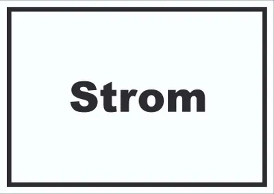 Produktbild von Strom Schild mit Text Anschluss waagerecht A0 Rückseite selbstklebend