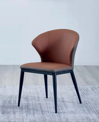 Zdjęcie produktu dla Jadalnia czarno-brązowe krzesło tekstylne jednoosobowe designerskie fotele