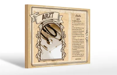 Produktbild von Holzschild Berufe 30x20cm Arzt Optimist Mut Zuversicht Wunde