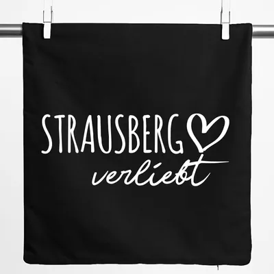 Produktbild von Huuraa Kissenbezug Strausberg verliebt 40x40cm Black Baumwolle Dekokissenbezug Geschenkidee