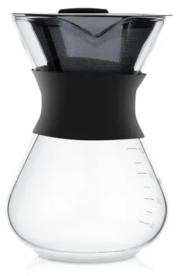 Glaskanne mit Edelstahlfilter, 400 ml, Handdruppelkoffiezetapparaat