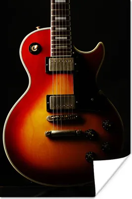 Produktbild von MuchoWow® Poster Eine rot gefärbte E-Gitarre 60x90 cm - Wanddekoration