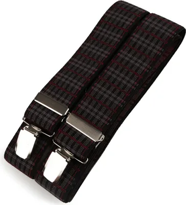 Obrázek produktu pro Šle pánské, délka 125cm, šíře 3,5cm, tvar X, černé kárované, 650253/43