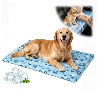 Kühlmatte für große Hunde, 70×110 cm, blau