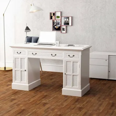 Produktbild von vidaXL Schreibtisch Sekretär Weiß 140 x 48 x 80 cm