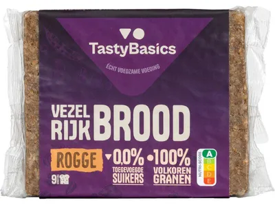 Image de TastyBasics Roggebrood 500g – Pain de seigle frais et copieux, polyvalent et sain