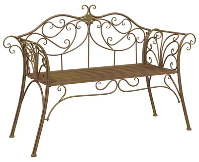 Zdjęcie produktu dla Ławka ogrodowa vidaXL, 2-osobowa, 130 x 47 x 90 cm, stal, kolor antyczny brąz