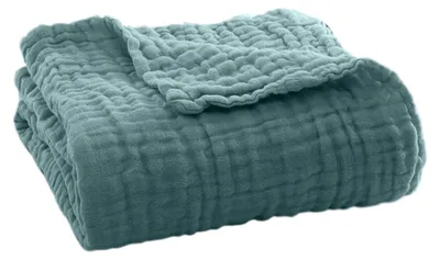 Produktbild von Sommerliche Musselindecke, atmungsaktiv, einfarbig, kuschelige Musselindecke für Bett, Sofa, Reisen und Urlaub