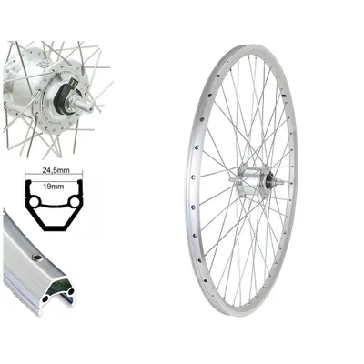 Produktbild von Vorderrad 26 Zoll mit Nabendynamo Hohlkammerfelge 19-559 V-Brake 26" silber