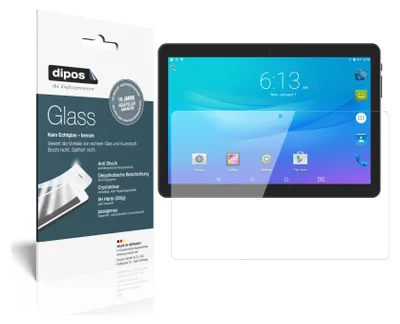 Produktbild von 2x Schutzfolie für Lectrus 10.1 Zoll Tablet - Anti-Shock 9H Folie dipos Glass