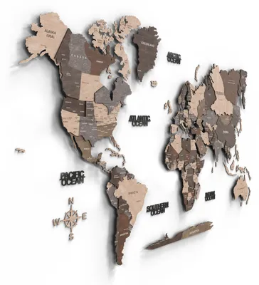 Zdjęcie produktu dla Giallobus - Mapa świata 3D - Giallobus - 161D x94S cm - Rzeźby ścienne - Drewno MDF