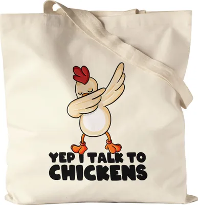 Produktbild von Yep I Talk To Chickens Jutebeutel Stoffbeutel Canvas Huhn-Fans Bauernhof Chicken Hühnerhof Geschenk