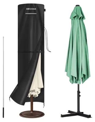 Image de Housse de protection pour parasol, dimensions 240 x 60/60 cm, tissu Oxford 420D, imperméable, résistant aux UV, pour parasols de diamètre 200-400 cm