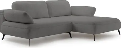 Image de Selsey Avolla – Canapé d'angle avec fonction couchage, coffre de rangement et chenille hydrophobe, côté droit, gris