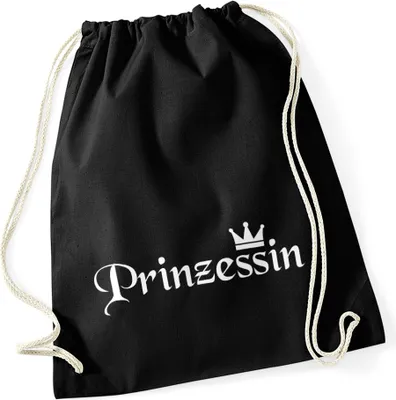 Produktbild von Turnbeutel Prinzessin Krone Princess Crown Gymbag Gymsac Moonworks® schwarz unisize