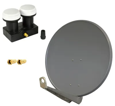 Produktbild von PremiumX Deluxe 80 Alu SAT Antenne in Anthrazit mit Single Monoblock LNB 6° für 1 Teilnehmer