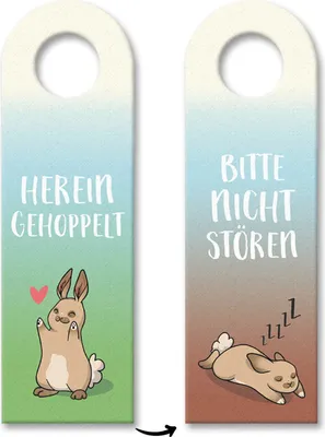 Produktbild von Hereingehoppelt / Bitte nicht stören Türhänger 10er Türhänger Türanhänger