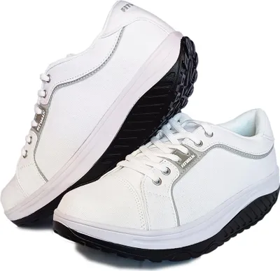 Obrázok produktu pre Tenisky Fit Walk s rockerovou podrážkou biele 42
