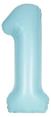 Produktbild von XL Folienballon hellblau matt Zahl 1