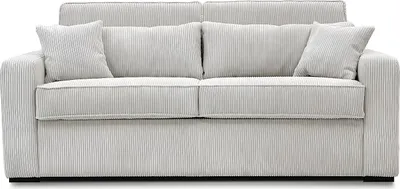 Produktbild von 4-Sitzer Schlafsofa Express in cremefarbenem Stoff - Schlafbereich 160 cm - Matratze 16 cm - MONDOVI