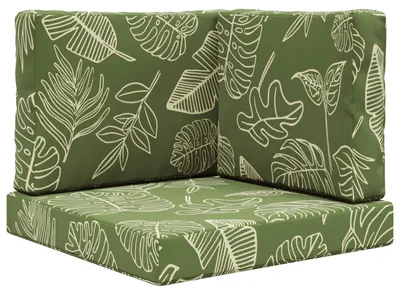 Image de Coussins de sol pour l'extérieur vidaXL, motif feuille, polyester, 60 x 60 cm