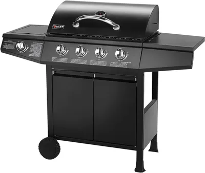 Produktbild von Gasgrill – Außengrill – Außenküche – Grillwagen – BBQ-Trolley – 4 Edelstahlbrenner – Seitenbrenner – Große Grillfläche