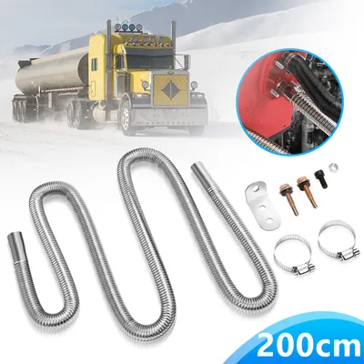 Obrázok produktu pre Jopassy 200cm φ25mm výfuková hadica tlmič výfuku z nerezovej ocele výfukové potrubie - kompletná sada pre naftové kúrenie a ohrievač auta so svorkami a tlmičom