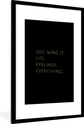 Produktbild von MuchoWow® Gerahmtes Poster Zitate - Motivation - Gold - Schwarz 60x90 cm - Poster mit Schwarzem Bilderrahmen Wandposter Rahmen Foto Bilder - Dekoration - Wandposter Wohnzimmer - Hochwertig