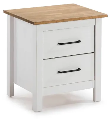 Imagen del producto de duehome -Mesita de noche de 2 cajones y patas 46x49,5 cm Eira