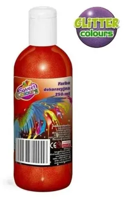 Zdjęcie produktu dla Farby plakatowe brokatowe 250ml (6szt) - Sweet colours
