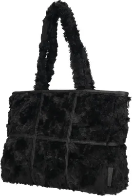 Produktbild von Große Damen Tasche Teddy Plüsch Schultertasche Umhängetasche Crossover Bag Handtasche Schwarz