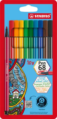 Produktbild von STABILO Premium-Filzstift - Pen 68 - 10er Pack - 10 verschiedene Farben