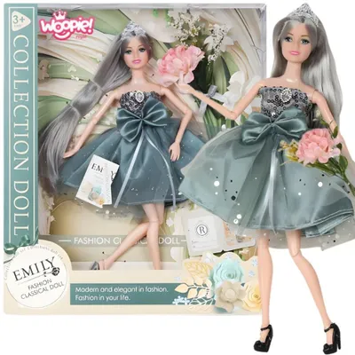 Produktbild von WOOPIE ROYAL Lalka Emi in einem eleganten Tüllkleid mit Schleife und Blumenstrauß