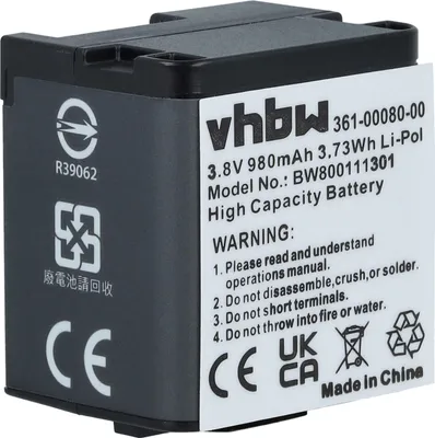 Produktbild von vhbw Akku Ersatz für Garmin I/CP9/26/24-2 für Videokamera Camcorder (980 mAh, 3,8 V, Li-Polymer)