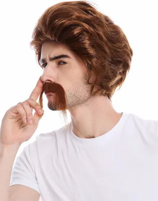Produktbild von WIG ME UP Perücke Bart Lang Braun Germane Cop 70er 0025-ZA6A