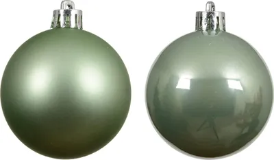 Produktbild von Weihnachtskugeln Kunststoff 6cm 12 Stück - Matchagrün