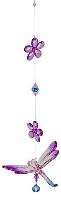Produktbild von Dekohänger Libelle mit Blumen lila blau L. 50cm aus Acryl Formano F25