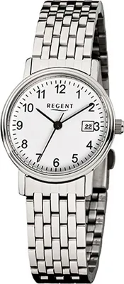 Produktbild von Regent Edelstahl Damen Uhr F-598 Quarzuhr Armband silber D2URF598