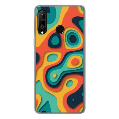 Produktbild von MuchoWow® Handyhülle Schutzhülle Hülle für Huawei P30 Lite Kreis - Muster - Farben Silikon Softcase Handy Hülle - Handyhülle