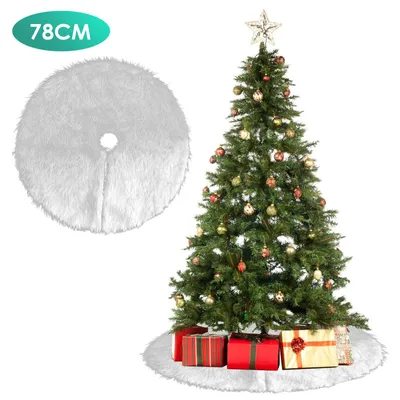 Produktbild von Peviasot Weihnachtsbaumdecke 78 cm, Plüsch Christbaumdecke mit Klettverschluss, Weihnachtsdeko