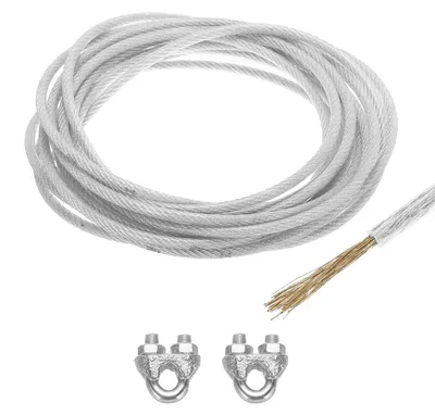 Imagen del producto de Cable de acero galvanizado, de 6 metros de longitud, 6 mm de diámetro, con núcleo de acero, para plantas trepadoras