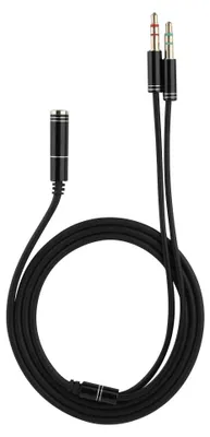 Immagine prodotto di Connettore da 3,5 mm a doppio connettore, cavo di prolunga audio, adattatore per cuffie (splitter), adattatore microfono-cuffie