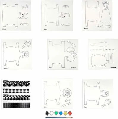 Produktbild von 3D-Tiere zum Ausschneiden und Dekorieren - Safari-Thema